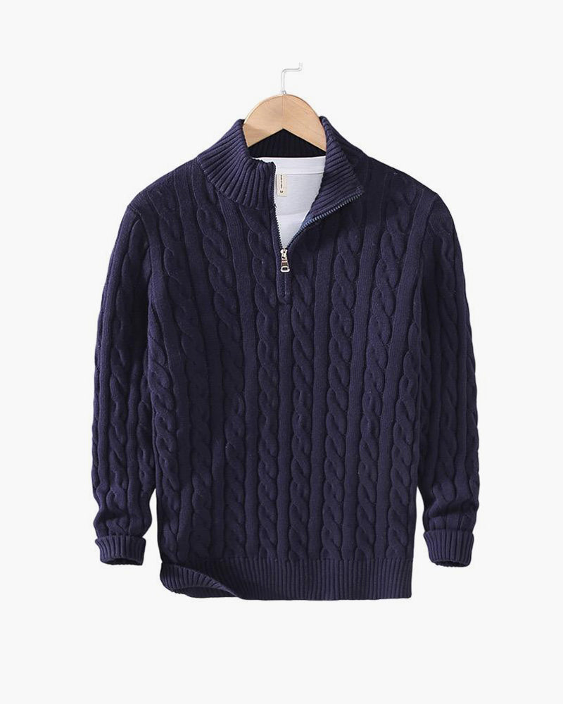 TAEBAEK Zipped Cable Sweater
