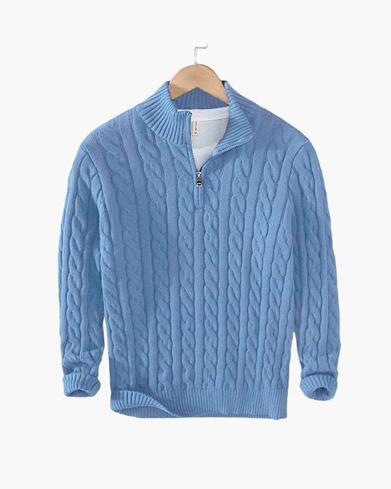 TAEBAEK Zipped Cable Sweater